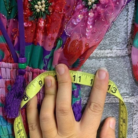 Vintage 90s Diane Freis Original Georgette Floral Maxi Dress Large - Picture 14 of 16